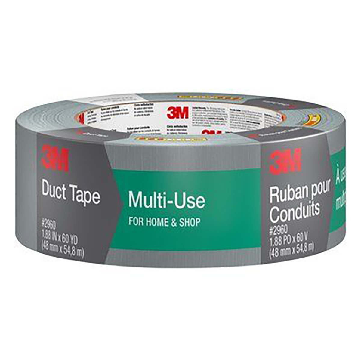 1.88" X 60YD 3M 2979 CONTRACTOR GRADE, MULTI-USE SILVER DUCT TAPE